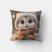 ミシャ – ふわふわユキヒョウ クッション (正面)