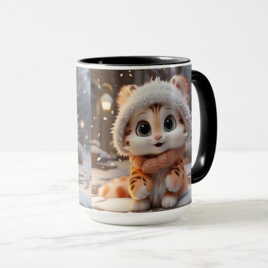 ミシャ – ふわふわユキヒョウ マグカップ (正面右)