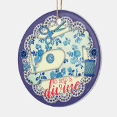 ミシンのヴィンテージの花のクリスマスのオーナメント セラミックオーナメント