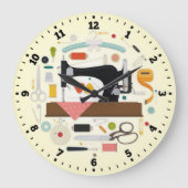 ミシンの柱時計 ラージ壁時計 (正面)