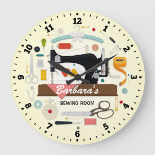 ミシンのPersonalizableの柱時計 ラージ壁時計