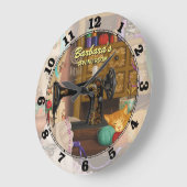 ミシンのPersonalizableの柱時計 ラージ壁時計 (傾斜)