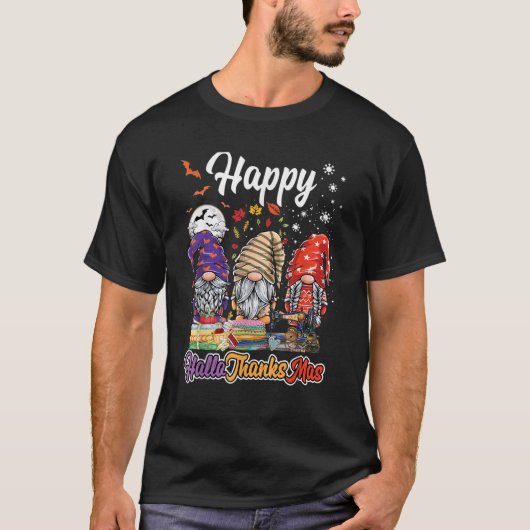 ミシン使いのノーム ハロウィン+サンクスギビング Tシャツ (正面)