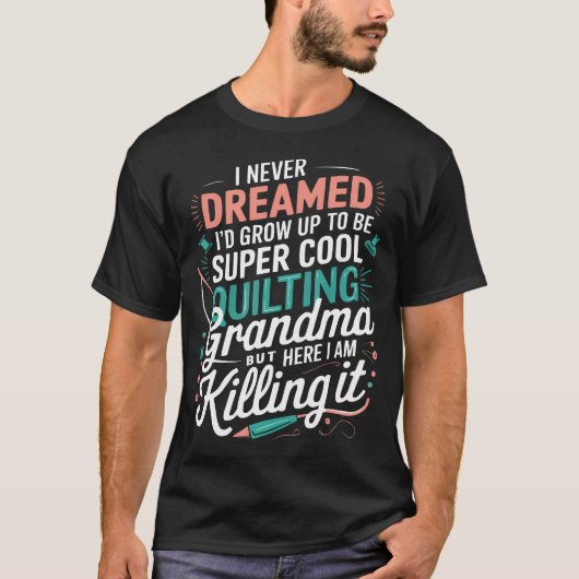 ミシン キルティング おばあちゃん 縫製 糸 Tシャツ (正面)