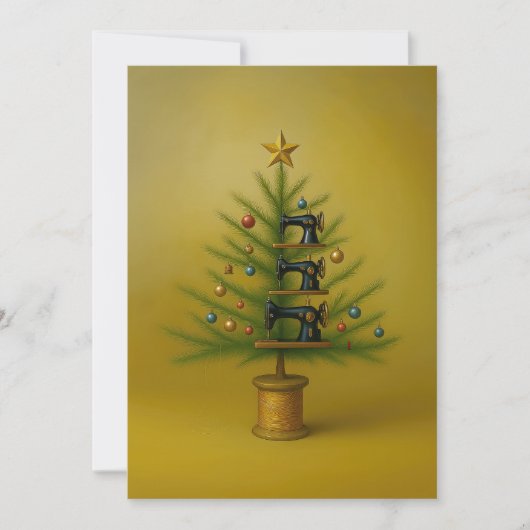 ミシン クリスマスツリー Happy Crafty Xmas シーズンカード (正面)