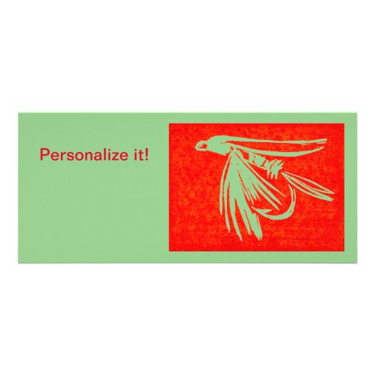 ミジクラシックュージウェットフライ、フライのタイイング、フライ釣りアート ラックカード (正面)