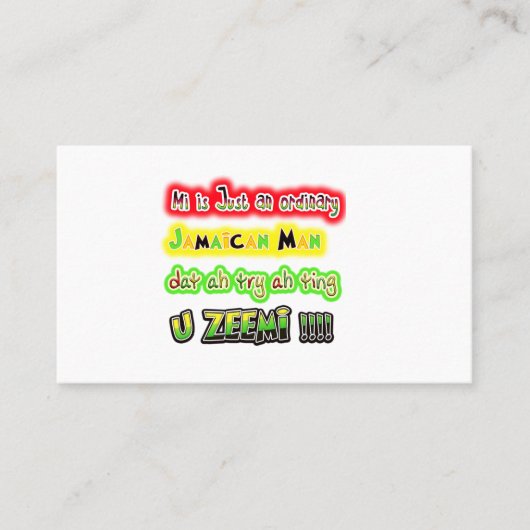 ミジャマイカ人の普通の男のデータを試してみる ロイヤリティカード (正面)