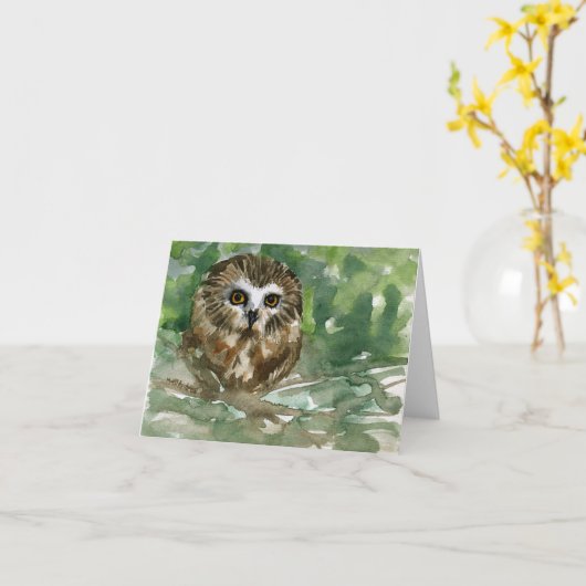 ミジンフクロウ カード (黄色い花)