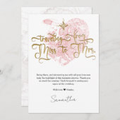 ミスからミセスへのおしゃれなハートマップ トラベル ブライダルシャワー サンキューカード (正面/裏面)