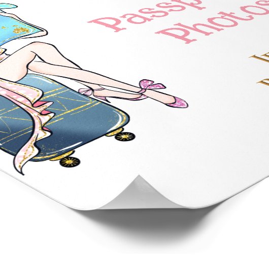 ミスからミセスへのブライダルシャワーの旅の写真サイン ポスター (角)