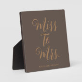 ミスからミセスへのモダンな結婚前お祝い用プロップ フォトプラーク (正面)