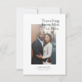 ミスからミセスへのラグジュアリー ロマンティック フォト ブライダル シャワー 招待状 (正面)