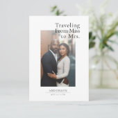 ミスからミセスへのラグジュアリー ロマンティック フォト ブライダル シャワー 招待状 (スタンド正面)