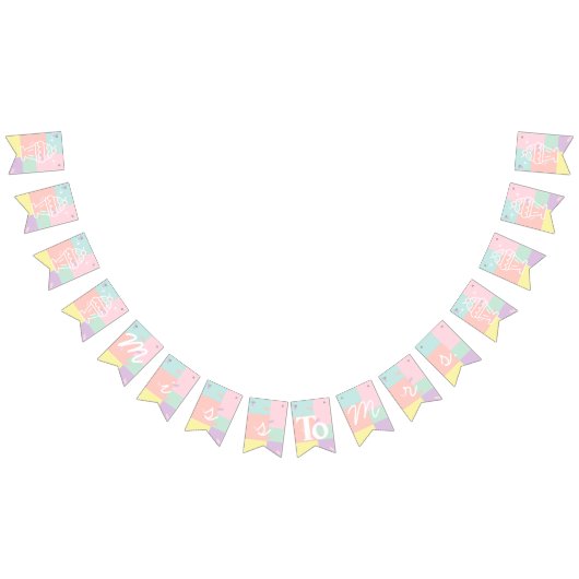 ミスからミセスへのレトロなアイスクリーム ブライダルシャワー バンティングフラッグ (全)