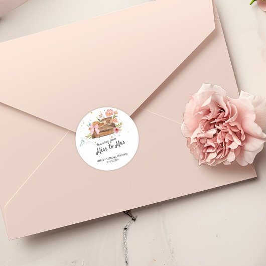 ミスからミセスへのヴィンテージ ブライダルシャワー ラウンドシール