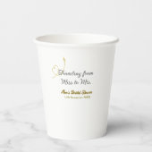 ミスからミセスへの名前を追加した結婚前のお祝い 紙コップ (裏面)