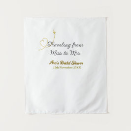 ミスからミセスへの名前を追加した結婚前パーティー タペストリー