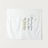 ミスからミセスへの名前を追加した結婚前パーティー タペストリー (正面(横))