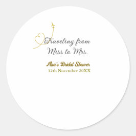 ミスからミセスへの名前を追加する ブライダルシャワー ラウンドシール