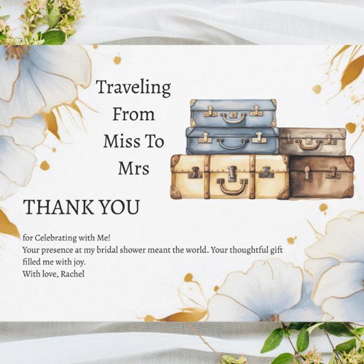 ミスからミセスへの旅 テーマ ブライダルシャワー サンキューカード