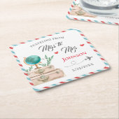 ミスからミセスへの旅 ブライダルシャワー スクエアペーパーコースター (アングル)