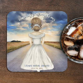 ミスからミセスへの ブライダルシャワーの旅 スクエアペーパーコースター