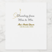 ミスからミセスへの ブライダルシャワーの為の出発地 追加名前 ワインラベル (シングルラベル)