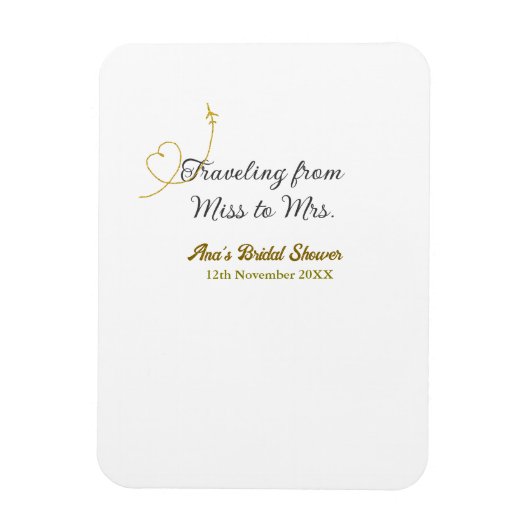 ミスからミセスへの ブライダルシャワーの為の移動に 追加名を入れて マグネット (縦)