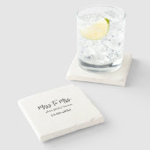 ミスからミセスへの ブライダルシャワー おしゃれ シンプル 名前を追加 ストーンコースター (横)