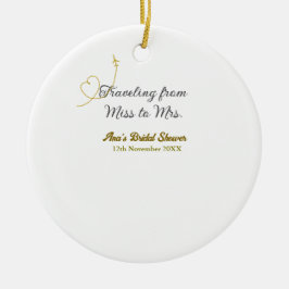 ミスからミセスへの ブライダルシャワー にお名前を追加 セラミックオーナメント