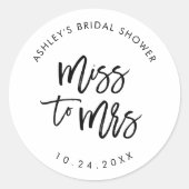ミスからミセスへ ブライダルシャワーのお礼 ラウンドシール (正面)