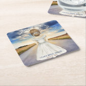 ミスからミセスへ ブライダルシャワーの旅 スクエアペーパーコースター (アングル)