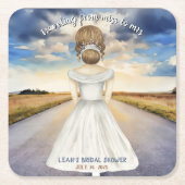 ミスからミセスへ ブライダルシャワーの旅 スクエアペーパーコースター (正面)