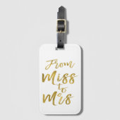 ミスからミセスへ ブライダルシャワーパーティー ゴールドフォイル ラゲッジタグ (正面縦)