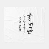 ミスからミセスへ ブライダルシャワー おしゃれ シンプル 名前を追加 フリースブランケット (正面(横))