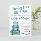 ミスからミセスへ ブルー ラゲッジ ブライダル 招待状 (スタンド正面)