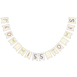 ミスからミセスへ - ボヘミアンフラワーズ バンティングフラッグ