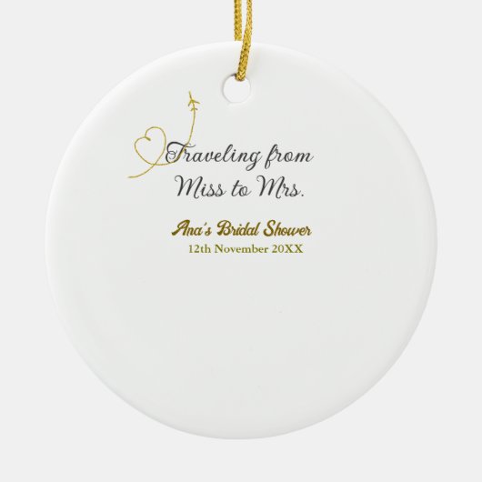 ミスからミセスへ　名前を添えての結婚前お茶会 セラミックオーナメント (正面)