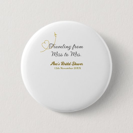 ミスからミセスへ　名前を添えての結婚前お茶会 缶バッジ (正面)