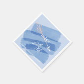 ミスからミセス ダスキー ブルー ペイント スワッシュ スタンダードカクテルナプキン (角)