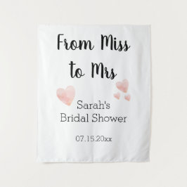 ミスからミセス ブラックアンドホワイト ブライダルシャワー タペストリー