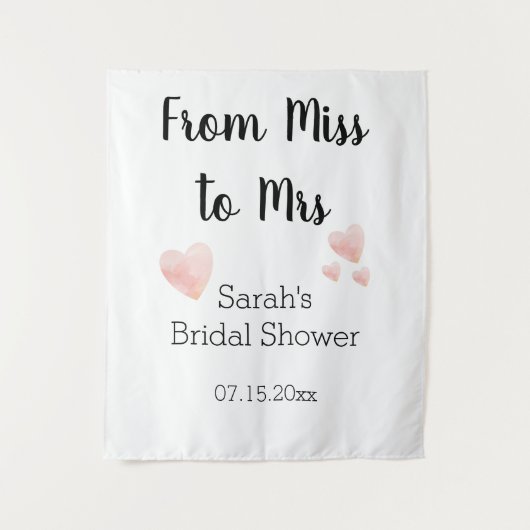 ミスからミセス ブラックアンドホワイト ブライダルシャワー タペストリー (正面)