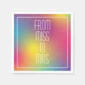 ミスからミセス モダン ホログラフィック ブライダル シャワー スタンダードカクテルナプキン (正面)