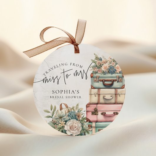 ミスからミセス ヴィンテージ フラワー ブライダルシャワー フェイバータグ