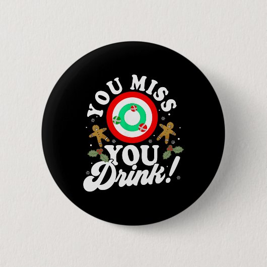 ミスったら飲むゲーム 楽しいクリスマスパーティー 缶バッジ (正面)