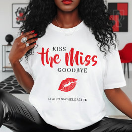 ミスにキスしてバイバイ レッドリップ ブライズメイドパーティー Tシャツ