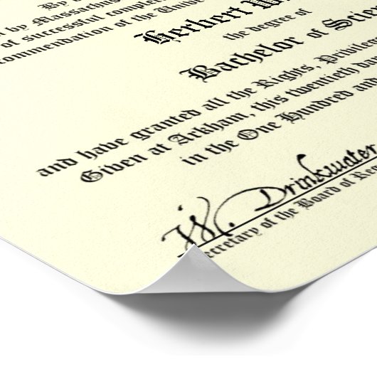 ミスカトニック大学卒業証書 ポスター (角)