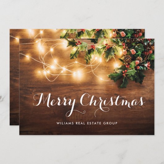 ミスタルトウ枝のクリ素朴ス企業のマス シーズンカード (正面/裏面)