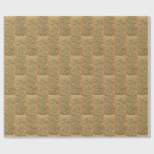 ミスタルトーパタン金ゴールドヴィンテージクリスマス ラッピングペーパー (フラット)