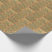 ミスタルトーパタン金ゴールドヴィンテージクリスマス ラッピングペーパー (角)